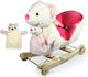 Avra Toys MamaBear Κουνιστό Παιχνίδι Αρκουδάκι με Μουσική & Ρόδες Λευκό