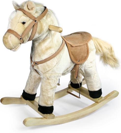 Avra Toys Spark Fabric Rocking Toy Horse with Sounds Beige