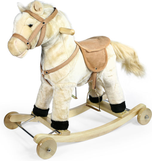 Avra Toys Луна Качулка Играчка Ηорс със Звуци и Колелца Бежов