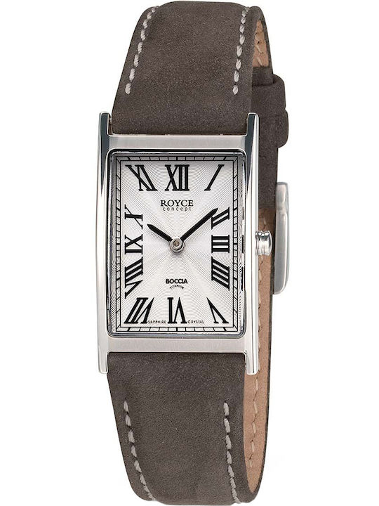 Boccia Women's Watch with Brown Leather Strap