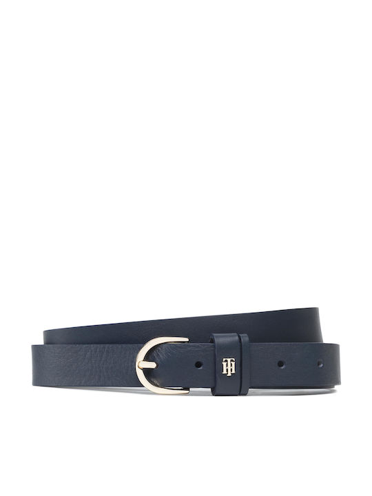 Th Timeless Δερμάτινη Γυναικεία Ζώνη Navy Μπλε