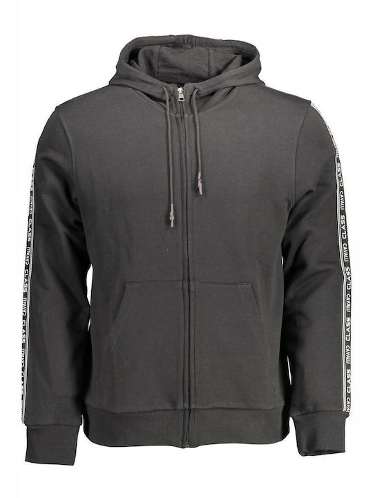 Roberto Cavalli Men's Sweatshirt Jacket with Hood and Pockets Black