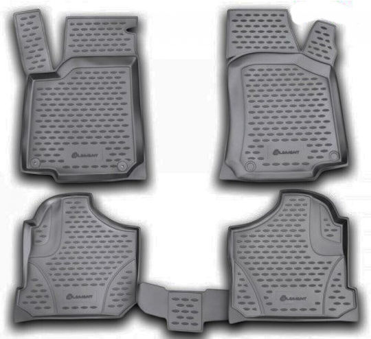 Novline Set of Front and Rear Mats 4pcs Tray Type for Volkswagen Bora 1998 Black