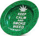 Secret de Gourmet Keep Calm and Smoke Weed Σταχτοδοχείο Τσιγάρου Μεταλλικό Πράσινο