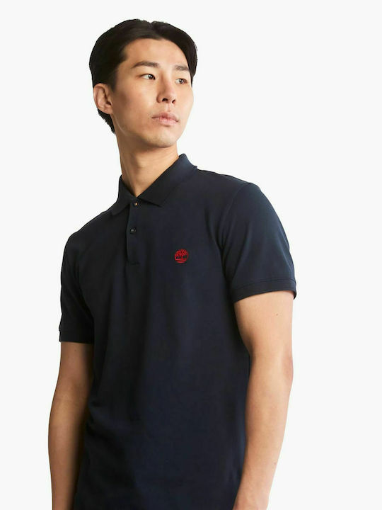Timberland Ανδρικό T-shirt Polo Navy Μπλε