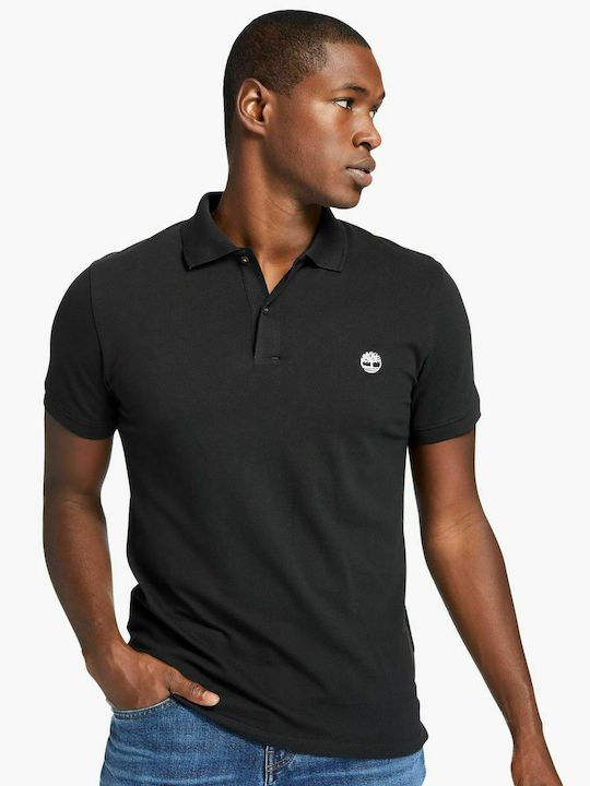 Timberland Ανδρικό T-shirt Polo Μαύρο