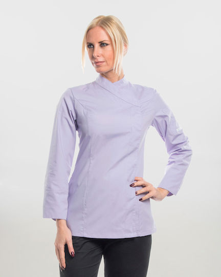 Ayo Coat Chef Female Lilac with Long Sleeve Dea