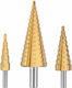 Verto Set of 3 Conical Drills HSS Titanium for Metal και Wood