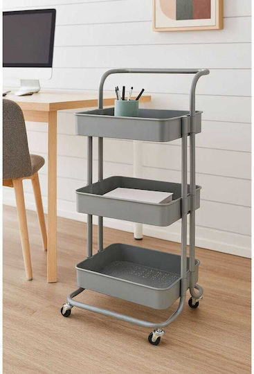 Ankor Metallic Trolley 3 Tiers Gray 815487
