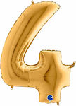 Balloon Foil Jumbo Number 4 Gold 102cm