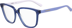 Moschino Damen Acetat Brillengestell Blau MOL58...
