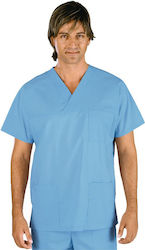 Isacco Unisex Light Blue Cotton Medical Blouse