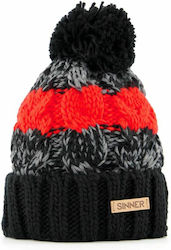 Sinner Jackson Pom Pom Beanie Unisex Beanie mit Strickmuster in Schwarz Farbe