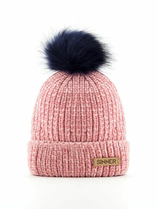 Connor Ribbed Beanie Cap Pink SIWE-355-70