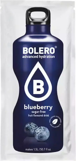 Bolero Χυμός σε Σκόνη 1.5L Σε Νερό Blueberry Χωρίς Ζάχαρη 9gr