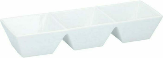 Alpina Appliances Porcelain Dessert Divided Serving Plate with 3 Slots White