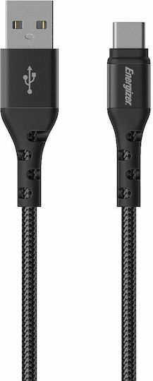 Energizer Braided USB 2.0 Cable USB-C male - USB-A Μαύρο 2m C520CKBK