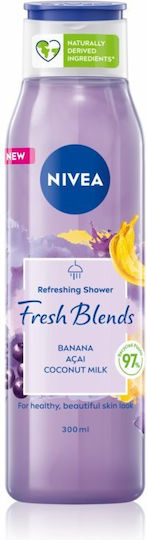 Nivea Fresh Blends Gel De Duș Cu Miros De Banană Acai Lapte De Cocos 300ml