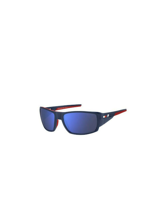 Tommy Hilfiger Men's Sunglasses with Navy Blue Plastic Frame and Blue Mirror Lens TH1911/S FLL/ZS