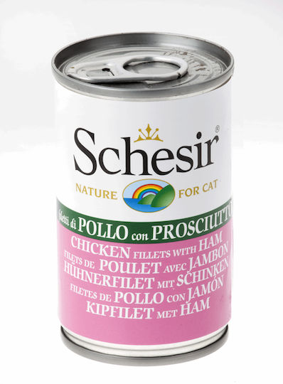 Schesir Nature For Cat Hrană Umedă pentru Pisici Adulte în Conservă cu Ham și Pui fără Gluten 140gr