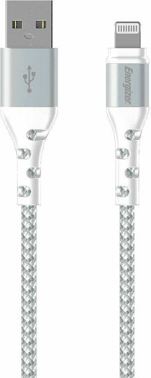 Energizer Braided USB to Lightning Cable Λευκό 2m (C520LKWH)