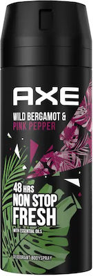 Axe Wild Fresh Bergamot & Pink Pepper Non Stop Fresh Deodorant 48h sub formă de Spray 150ml