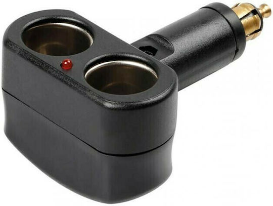 Auto Gs Car Charger with Ports: 2xLighter Black Color