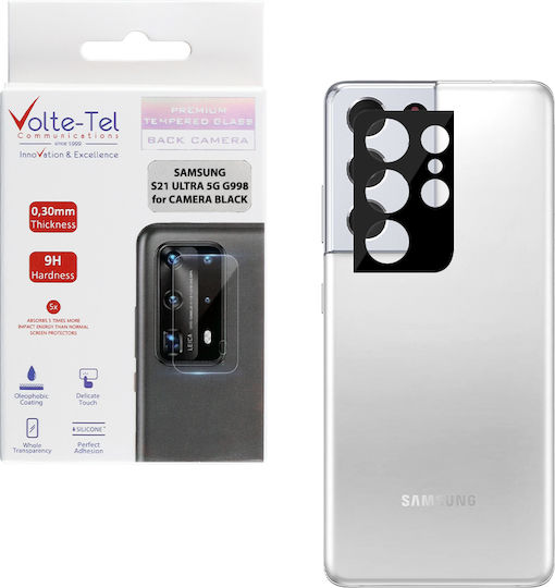 Volte-Tel 3D Curved Προστασία Κάμερας Tempered Glass Black για το Galaxy S21 Ultra 5G