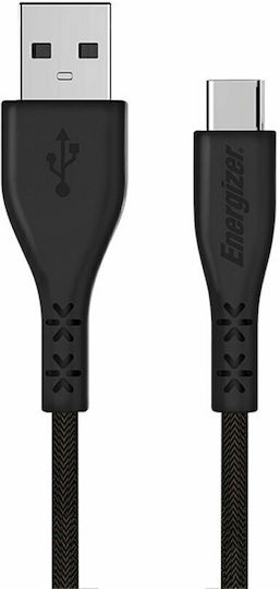 Energizer Braided USB 2.0 Cable USB-C male - USB-A Μαύρο 1.2m C410CGBK