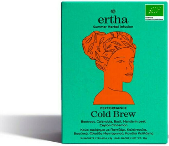 Ertha Cold Brew Herbs Blend Beetroot, Calendula, Basil, Mandarin Peel, Ceylon Cinnamon 10 Bags 20gr