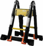 GTMED Telescopic Ladder Aluminum 18 of Steps with Maximum Height 5.6m GTMED 4228-SAB-SKALA-TIL-56M