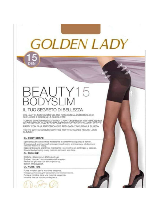GOLDEN LADY Καλσόν Beauty 15 Den BodySlim 44XAB Μαύρο