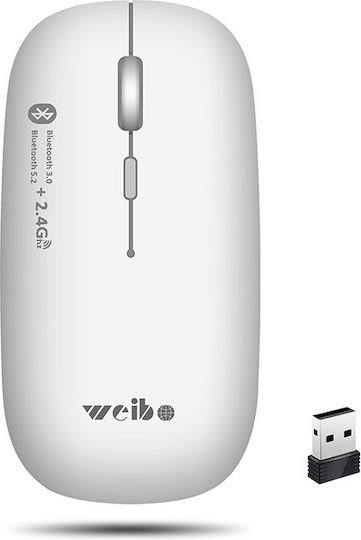 Weibo RF-5005 Ασύρματο Bluetooth Ποντίκι Λευκό