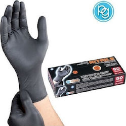 PG Waterproof Gloves for Work Disposable Black Nitrile