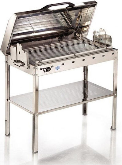 EMC Rostfreier Stahl Holzkohlegrill mit Deckel 75cmx35cm