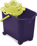 Rayen Mop Bucket with Squeezer and Wheels Plastic Professional Capacity 20lt Purple