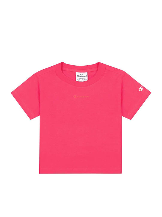 Crop Top pentru copii Cu mânecă scurtă Fuchsia