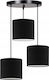 Megapap Rosie Μοντέρνο Κρεμαστό Φωτιστικό Τρίφωτο με Ντουί E14 σε Μαύρο Χρώμα