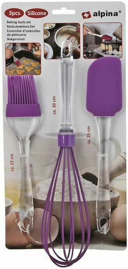 Alpina Appliances Silicone Cooking Utensil Set Purple 3pcs