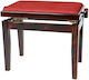 Gewa Bench Deluxe Σκαμπό Πιάνου Ρυθμιζόμενο High Gloss Mahogany Μ52xΠ30xΥ48-57cm