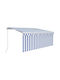 vidaXL Zelt Terrasse mit LEDs Blue / White 3x2.5m