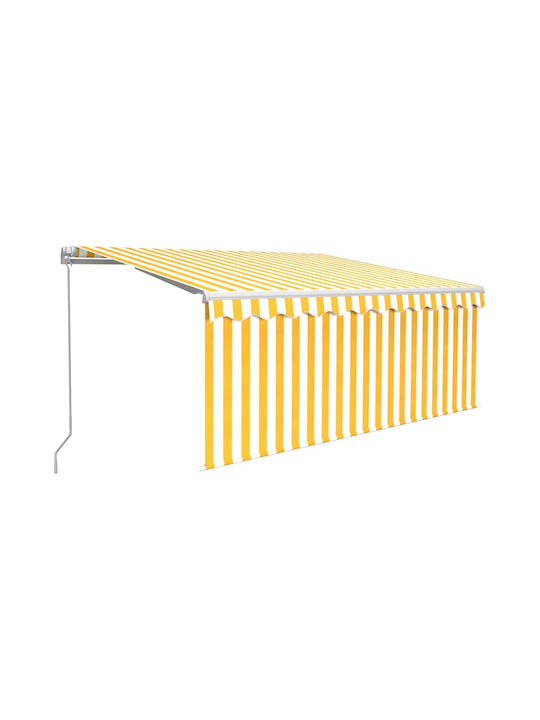 vidaXL Terrace Wall Tent Yellow / White 3x2.5cm