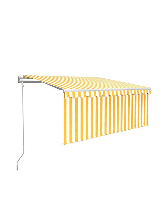 vidaXL Terrace Wall Tent Yellow / White 3x2.5cm