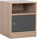 Bedside Table Malory Wooden Sonama Grey 40x40x50cm