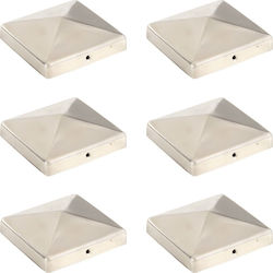 vidaXL Kappe für Gartenboden aus Stahl 101x101cm 6Stück Säulenpyramide
