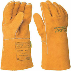 Weldas Gloves for Work Welding Yellow Leather/Cotton