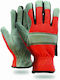 Kapriol Builder Gloves for Work Red GEO236 for Chainsaw Protection