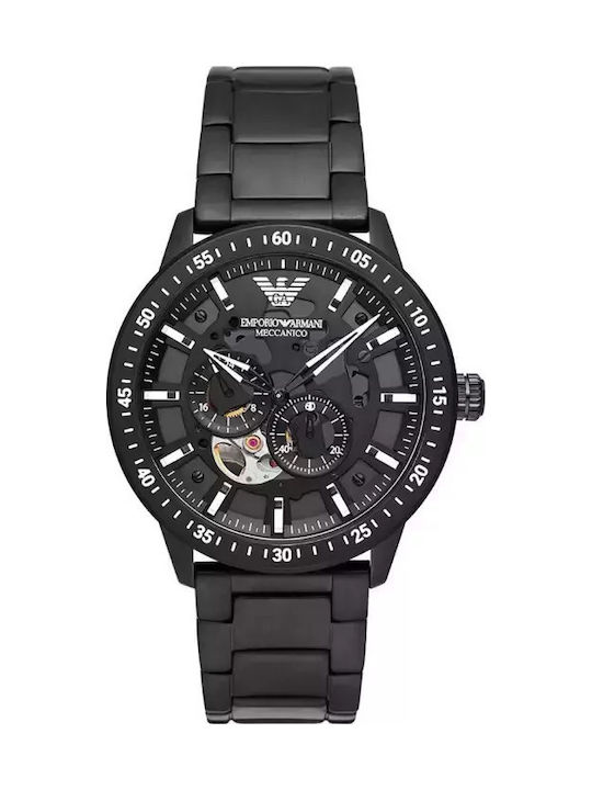 Emporio Armani Meccanico Ανδρικό Ρολόι 44mm Χρο...