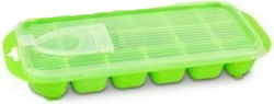 Nektarplast Plastic Ice Cube Tray 18 Slots with Lid Green