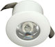 VK Lighting Round Metallic Recessed Spot with Integrated LED and Warm White Light White 3.3x3.3cm. 1pcs
